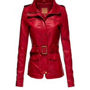 Sexy Red Leather Jacket