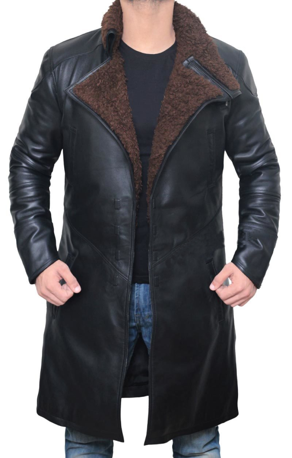 Shearling Black Leather Coat
