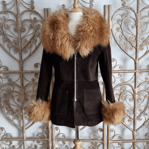 Shearling Fur Suede Leather Jacket