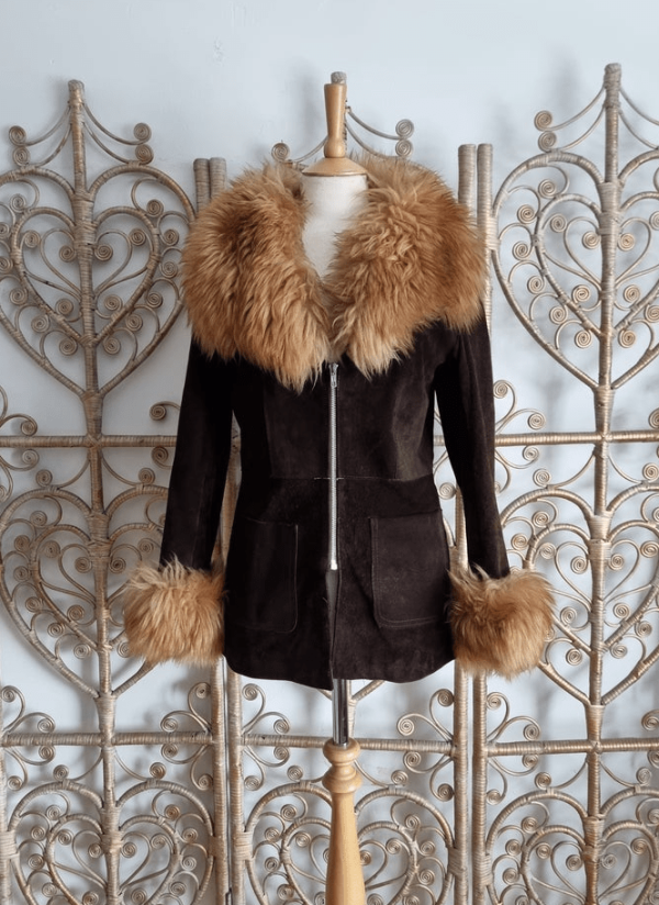 Shearling Fur Suede Leather Jacket