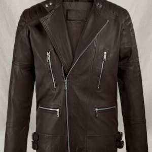 Shotgun Cafe Racer Brown Motorcycle Leather Jacket