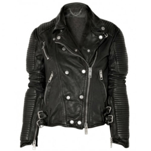 Sienna Miller Black Biker Leather Jacket