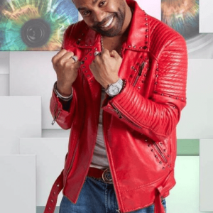 Singer Ginuwine Studded Red Leather Jacket