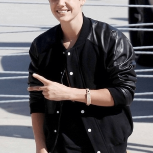 Singer Justin Bieber Black Bomber Leather Jacket