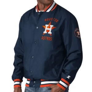 Starter The Jett Iii Houston Astros Bomber Satin Jacket