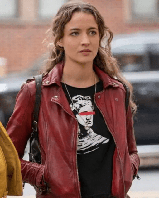 Stella Baker The Republic of Sarah Red Motorcycle Leather Jacket