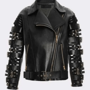 Straps and Buckles Zendaya Coleman Leather Jacket