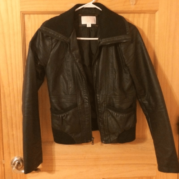 Stylish Men's Xhilaration Black Leather Jacket