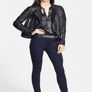 Stylish Trouvé Motorcycle Black Leather Jacket