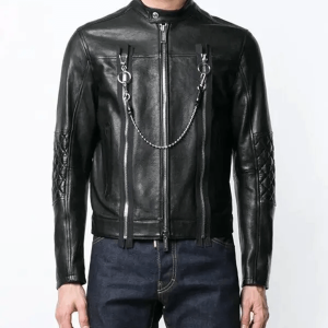 Stylish Classic Cafe Racer Leather Jacket