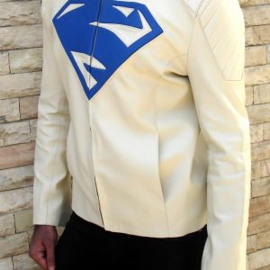 Superman 2013 New Ivory Leather Jacket