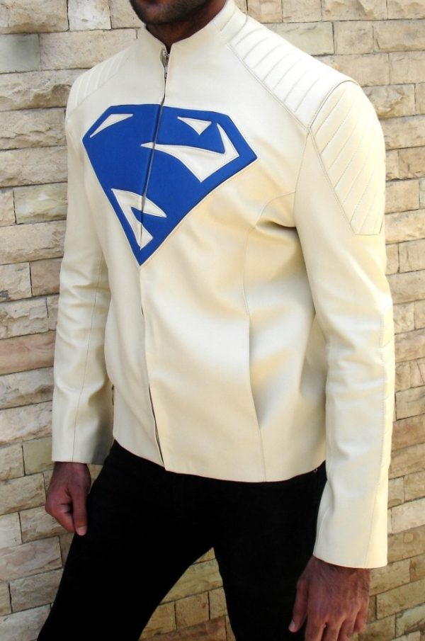 Superman 2013 New Ivory Leather Jacket