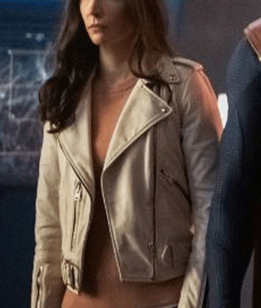 Superman And Lois Elizabeth Tulloch White Leather Jacket