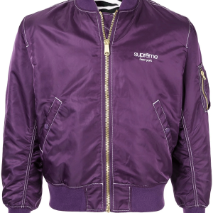 Supreme Contrast Purple Bomber Polyester Jacket