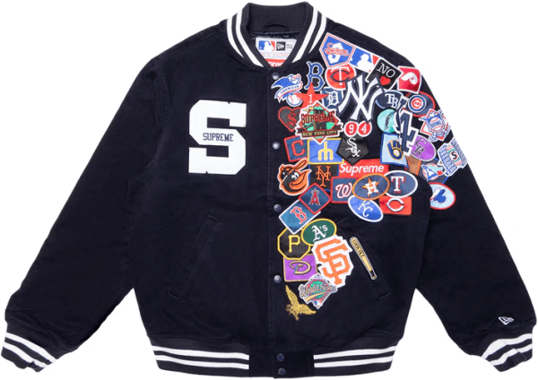 Supreme New Era MLB Varsity Navy Fleece Jacket