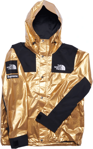 Supreme North Face Metallic Mountain Gold jacket