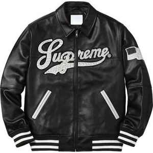 Supreme Town Ss16 Studded Bomber Leather Jacket