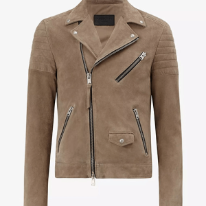 Taupe Brown Leather Jacket