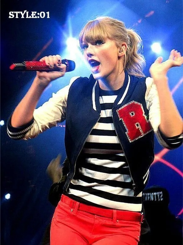 Taylor Swift 22 Concert Red And White Letterman Jacket