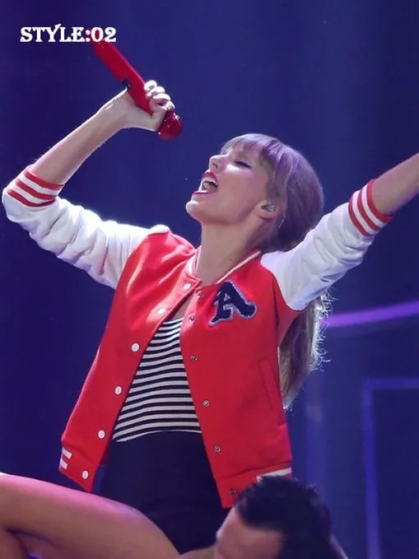 Taylor Swift 22 Concert Red And White Letterman Jacket