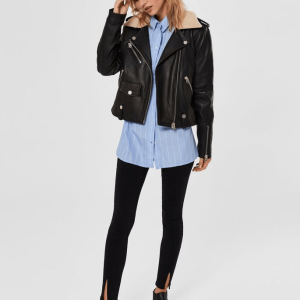 Teddi Mellencamps Black Leather Jacket