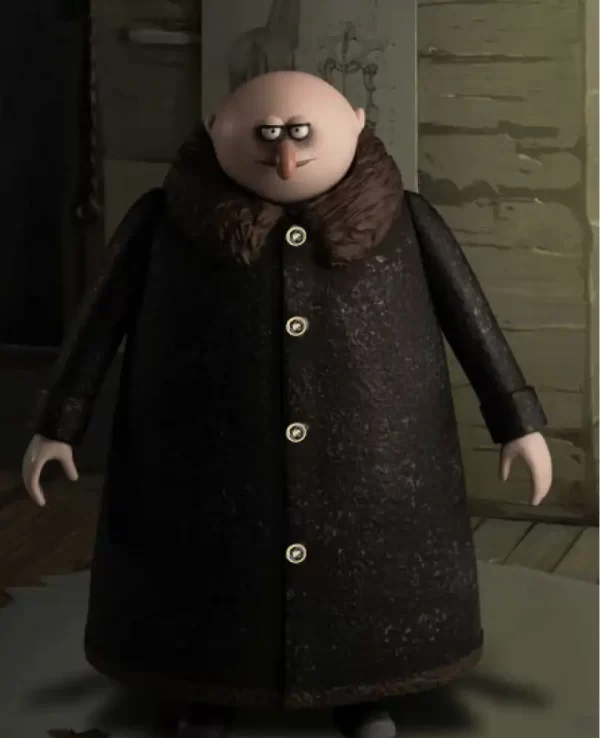 The Addams Family 2 Uncle Fester Black Wool Coat