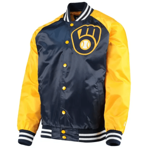 The Lead Off Hitter Milwaukee Brewers Bomber Satin Jacket
