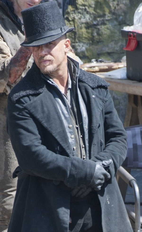 Tom Hardy Taboo Black Shearling Trench Leather Coat