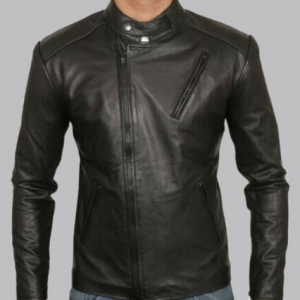 Tony Stark Motorcycle Black Leather Jacket