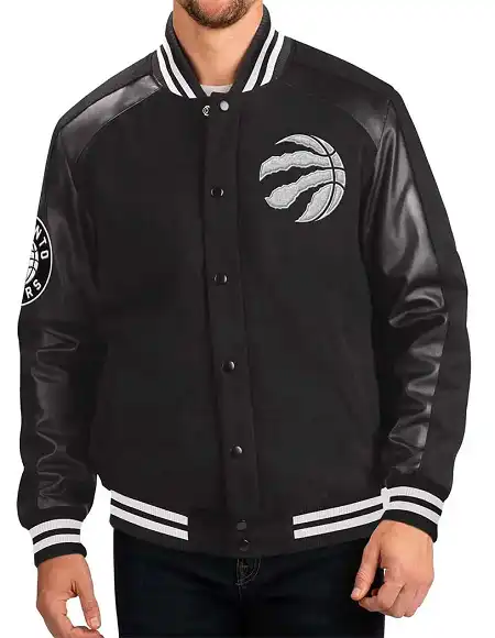 Toronto-Raptors-Varsity-Black-Leather-Jacket