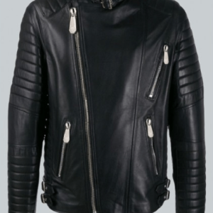 Trendy Black Color Biker Leather Jacket