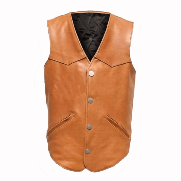 Trendy Western Cocoa Leather Vest