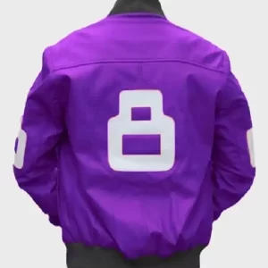 Unisex 8 Ball Purple Bomber Leather Jacket