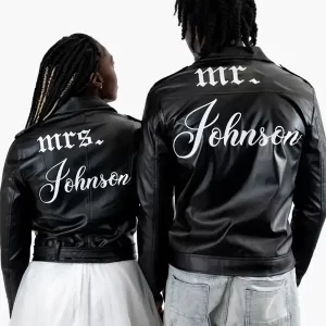 Valentine’s Mr And Mrs Couple Black Leather Jacket