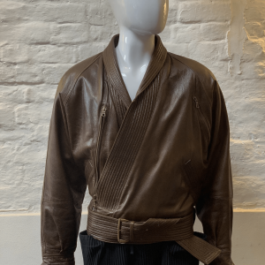 Versace 90s Silk Kimono Leather Jacket