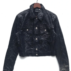 Versace Snake Buttonup Leather Jacket
