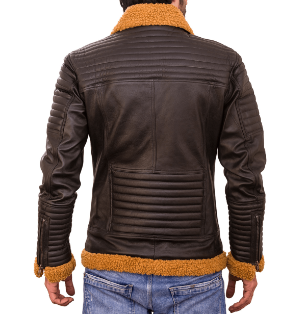 Victor Racer Shearling Leather Jacket - Image 2