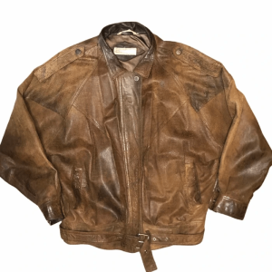 80s Vintage Bootlegger Bomber Leather Jacket