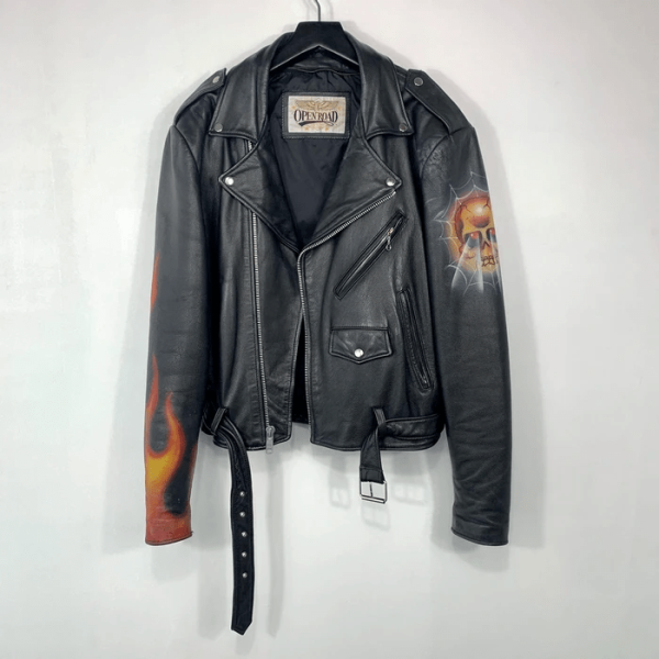 Vintage 80s Metallicas Airbrush Perfecto Leather Jacket