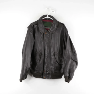 Vintage 90s Nautica Bomber Leather Jacket