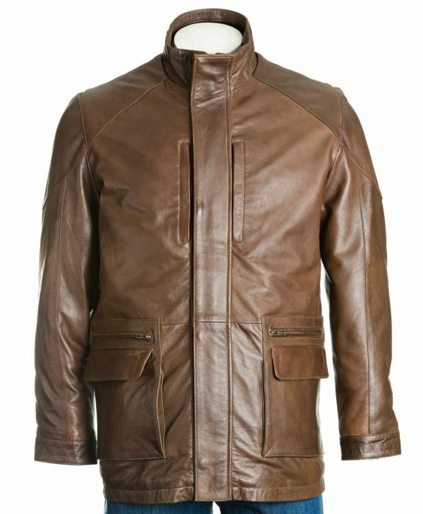 Vintage Fashion Brown Leather Jacket