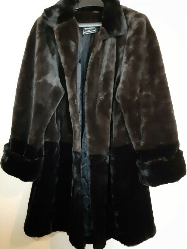 Vintage Furrocious Black Faux Fur Princess Coat