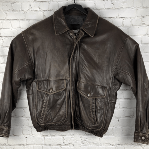 Vintage Nautica 90s Flight Leather Jacket