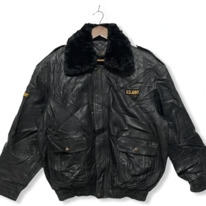 Vintage US Army Black Leather Jacket