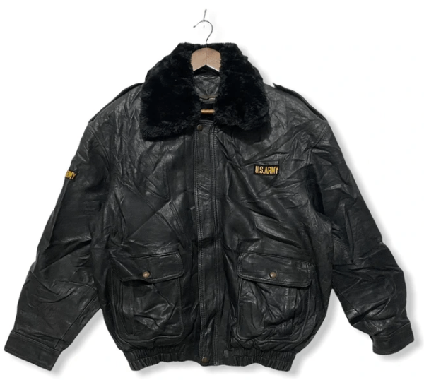 Vintage US Army Black Leather Jacket