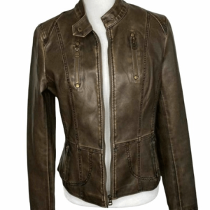 Washed Tcec Leather Jacket