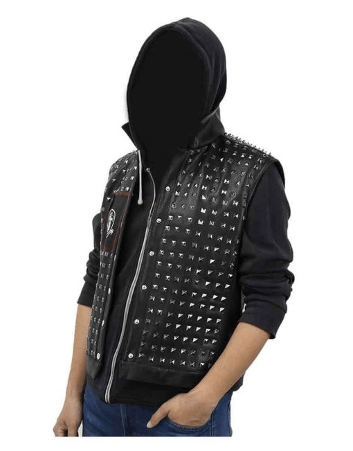 Watch Dogs 2 Wrench Black Leather Jacket With Hoodie