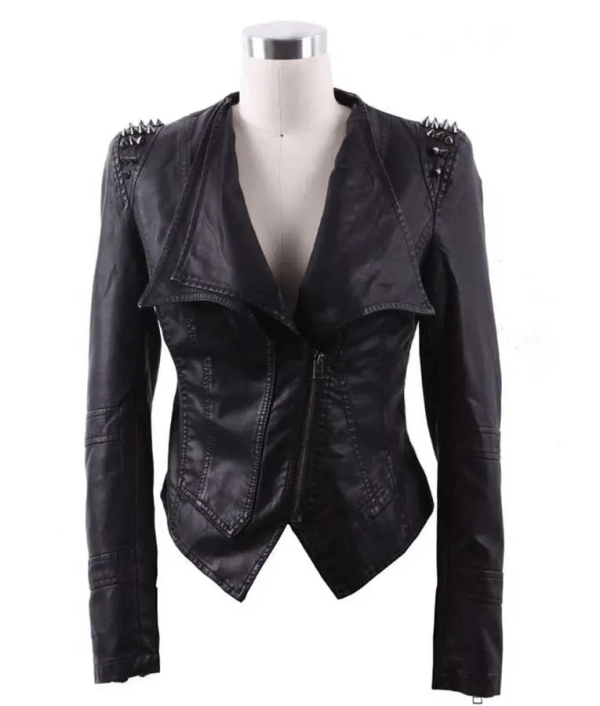 Wendy Osefo Real Housewives Of Potomac S05 Studded Black Motorcycle Leather Jacket