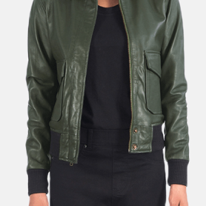 Westa A-2 Green Bomber Leather Jacket