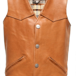 Western Style American Bison Leather Vest